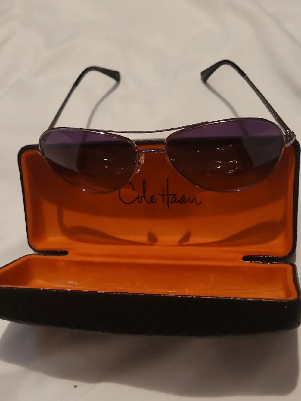 Cole Haan Aviator Sunglasses with Purple Lenses
